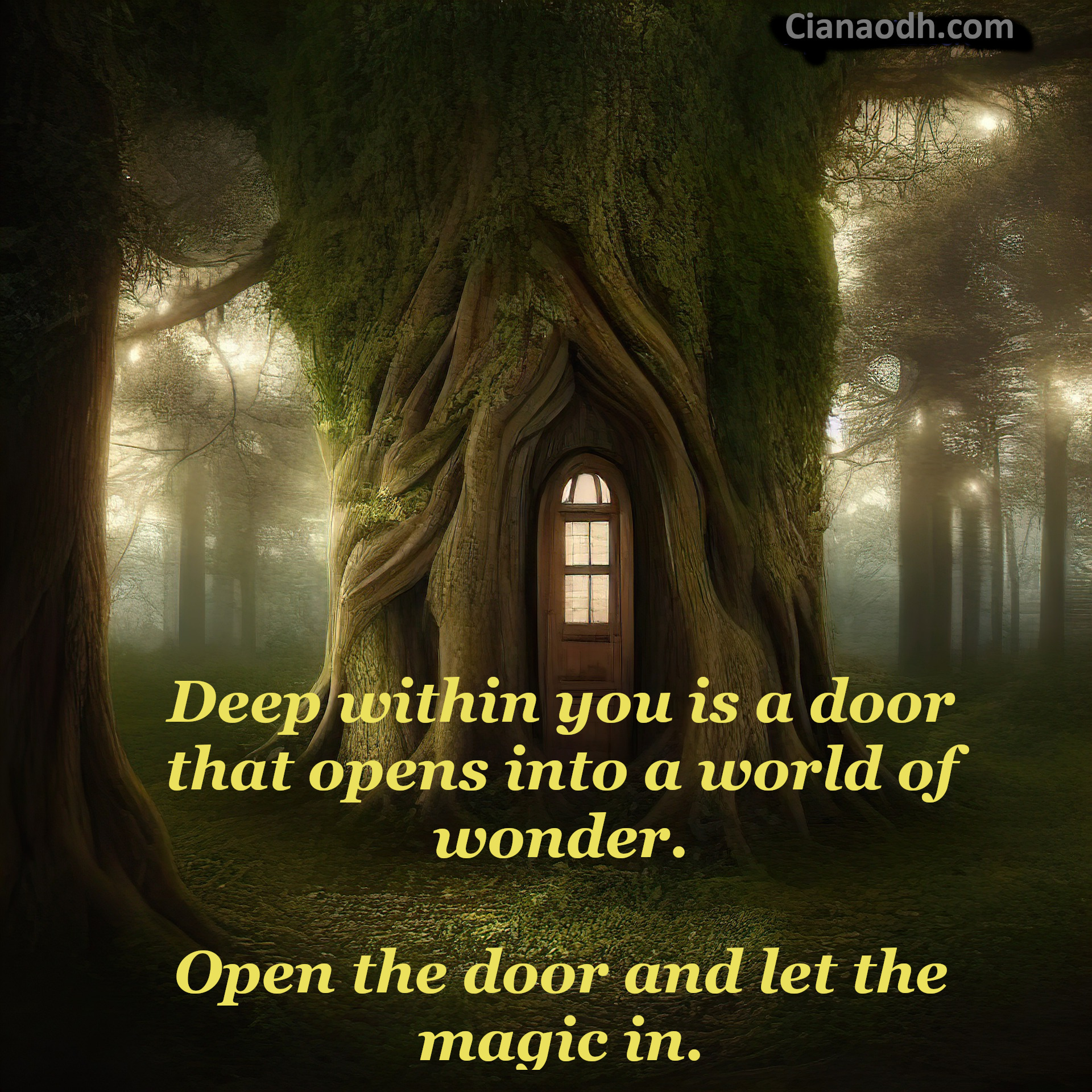 Deep within you is a door of wonder and magic.