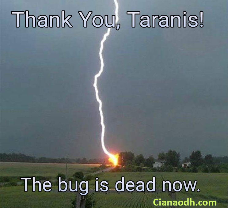 Thank you Taranis! The bug is dead now.